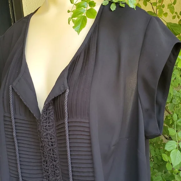 DAUGHTER DR2 Gray Pleated Bib Collar Blouse - Picture 4 of 8